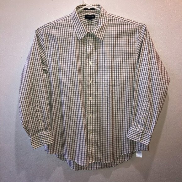 Lands End Mens Size 17.5 34 Non Iron Pinpoint Oxford Long Sleeve Button Up Shirt - Picture 4 of 11
